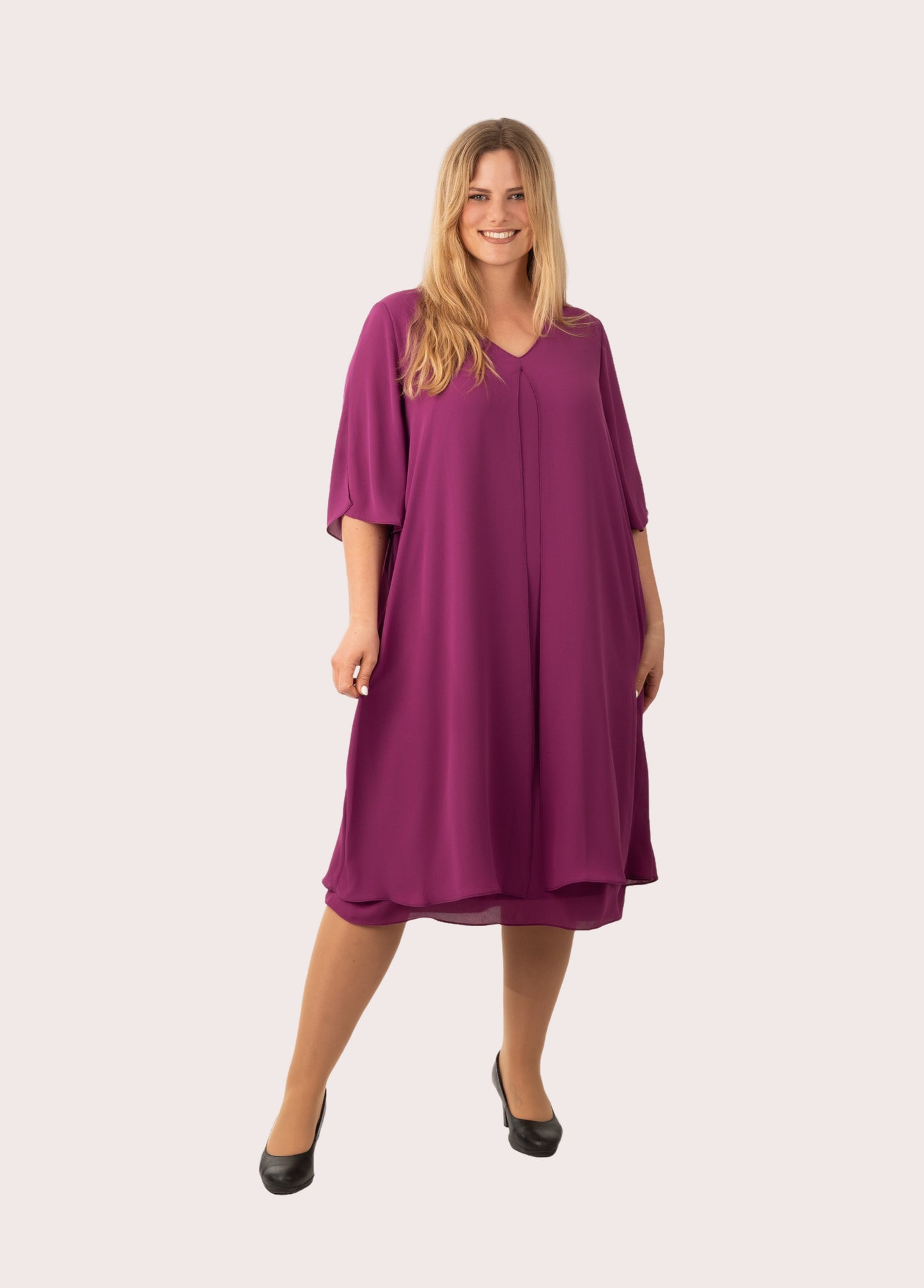 Chiffonkleid kurzarm