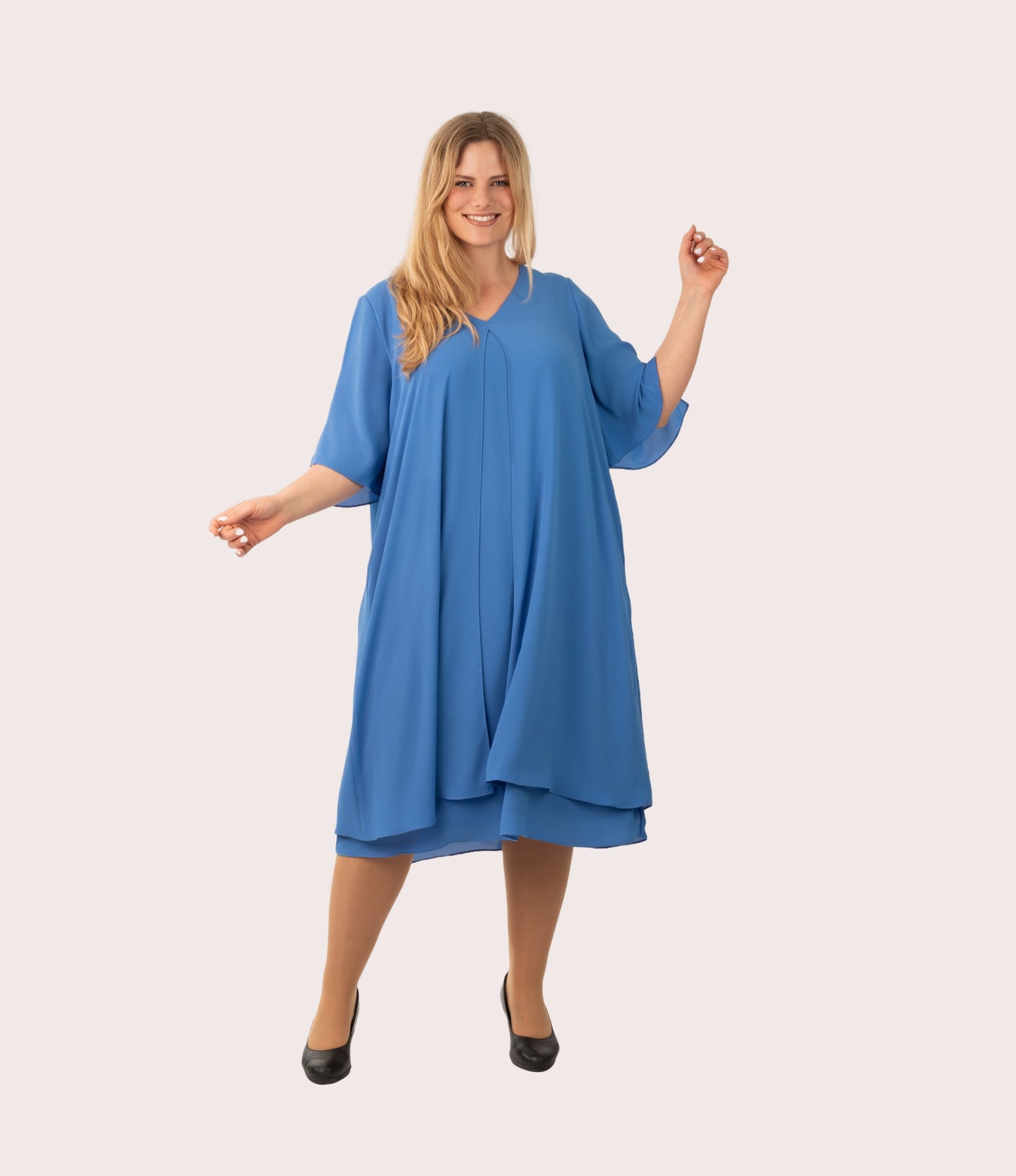 Chiffonkleid kurzarm