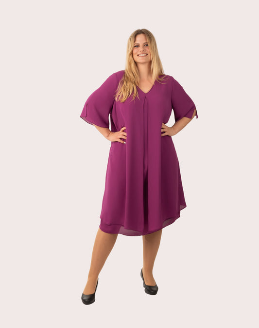 Chiffonkleid kurzarm